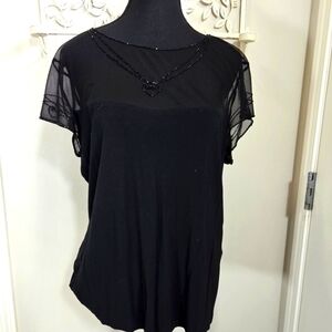 ⭐️Bianca Nygard Black Mesh With Beading Size L